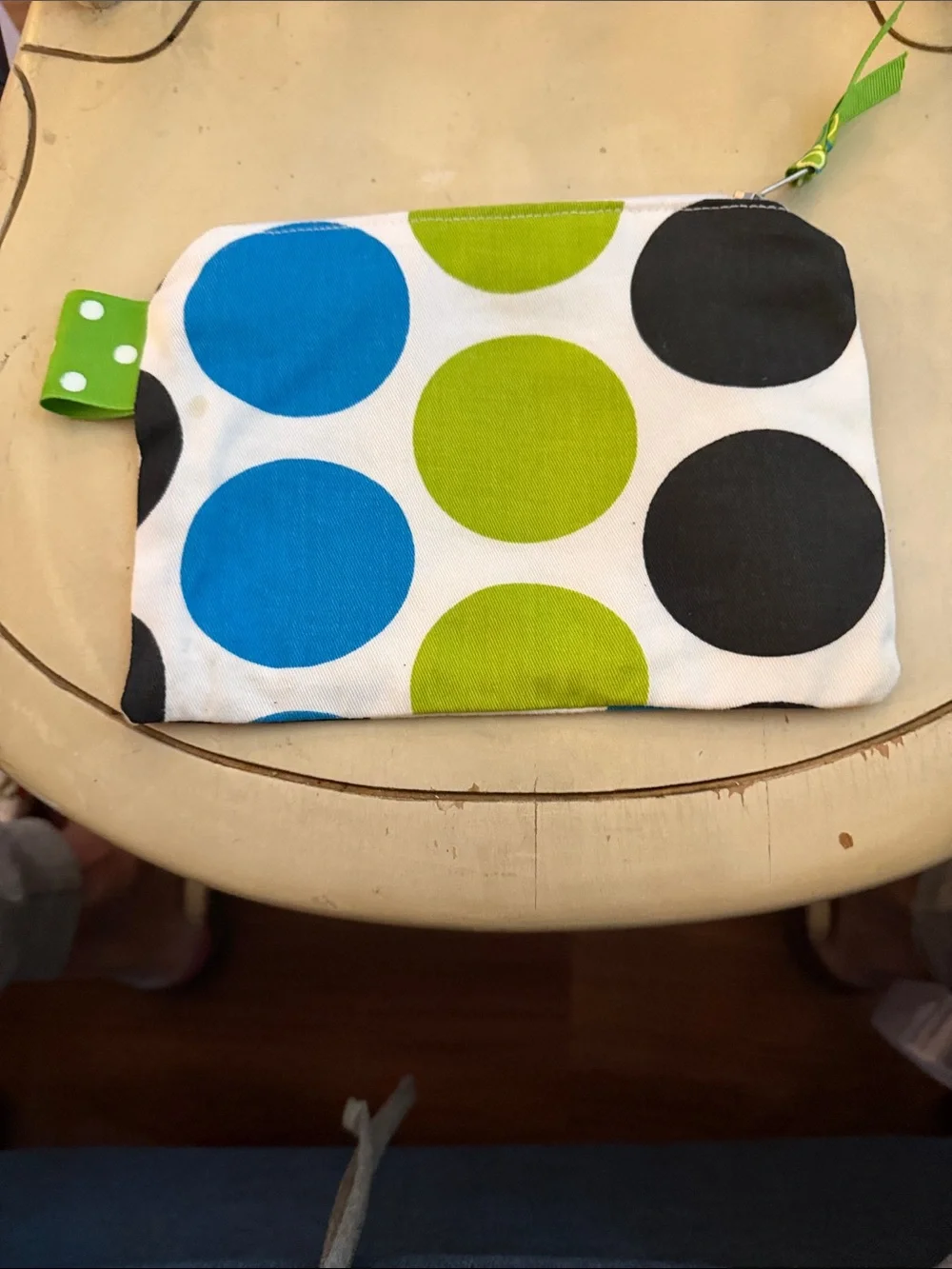 Kids Polka Dot Zip Pouch - Blue, Green, Black